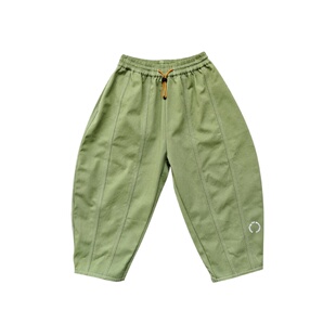 ppapa 现货两穿魔法儿童长裤工装宽松直筒休闲风衣料阔腿男童裤子