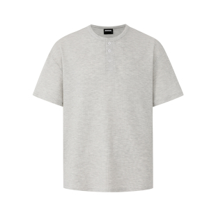 MRCYC亨利领短袖T恤男夏季宽松休闲通勤穿搭韩系老钱风半袖上衣