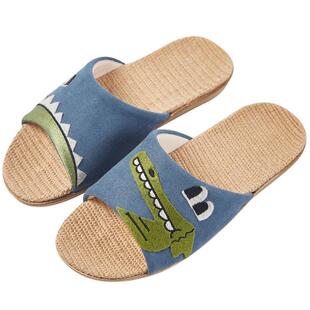 远港儿童亚麻拖鞋中大童室内居家用防滑防臭吸汗小孩男童夏季四季