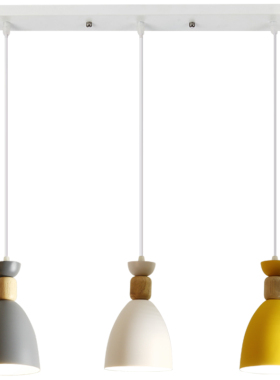 北欧餐厅吊灯三头现代简约创意个性吧台过道灯网红马卡龙饭厅灯具