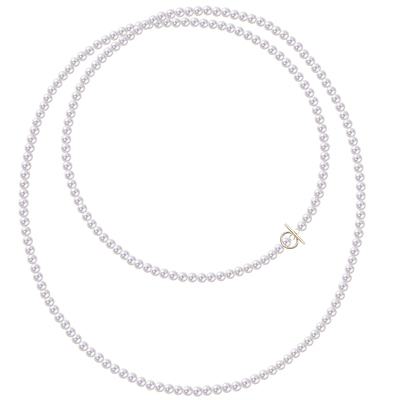 GiO珠宝18K金淡水珍珠毛衣链