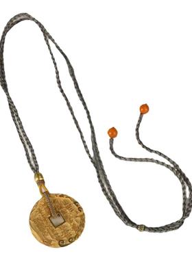 山鬼花钱吊坠古法工艺雕刻精致百搭项链挂坠中国风钱币坠子女