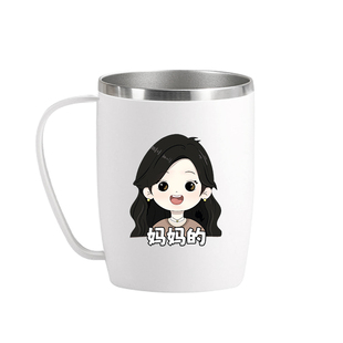 2025新款304不锈钢牙刷漱口杯防霉抗菌一家三四口儿童牙缸带手柄