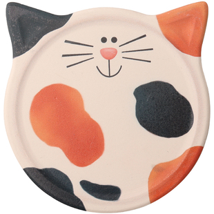 可爱创意小猫杯垫 卡通吸水杯垫陶瓷隔热垫 ins防烫防滑杯垫套装