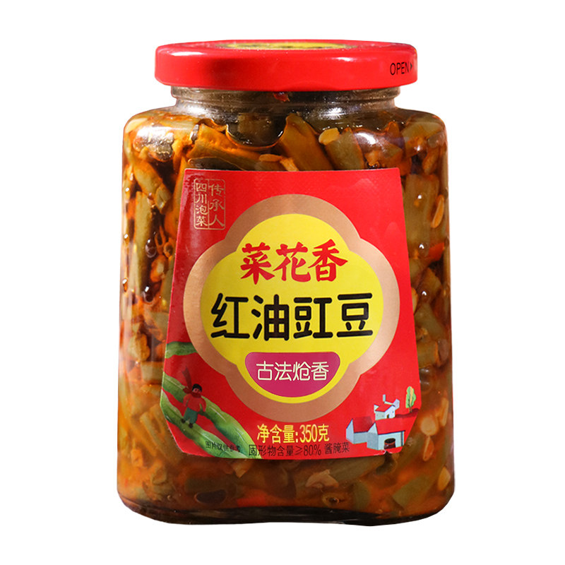 四川特产菜花香下饭菜红油酸豆角