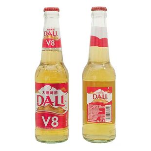 大理啤酒V8云南老牌子拉格小麦淡爽黄啤淡啤 325ml玻璃瓶装一整箱
