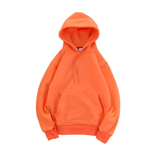 秋冬加厚纯色卫衣男女款Oversize宽松连帽抓绒帽衫韩版潮休闲外套