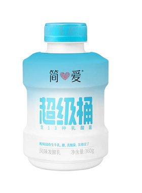 简爱超级桶酸奶360g*6大瓶装原味低温冷藏酸奶发酵乳