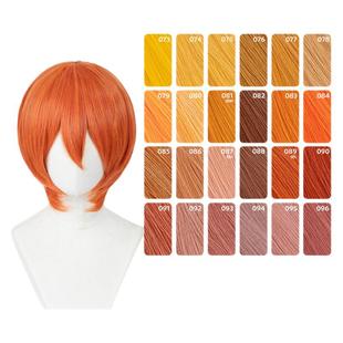 ND家万用头皮顶MSN短发073-096色cos假发橙橘黄金烟粉绯棕朱收脸