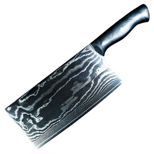 粉末钢菜刀大马士革夹m390鉴心作9cr18mov轴承钢手工锻打薄切片刀