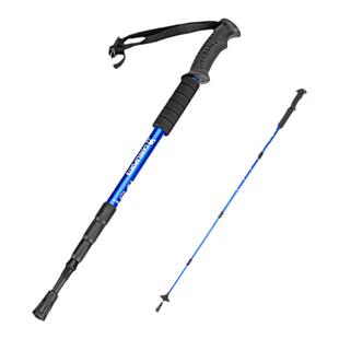 骆驼户外防滑登山杖T型4节铝合金伸缩折叠拐杖徒步爬山拐棍手杖