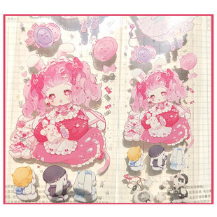 【祈鸟】StudioVI可爱连击甜度百分百花间小调胶带分装人物拼贴