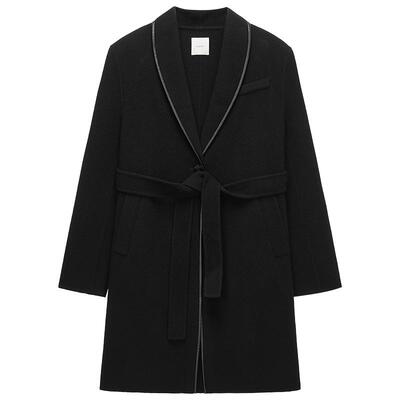 OCHIRLY欧时力腰带羊毛呢料外套