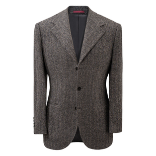 CULTUM 1930s复古加厚480g重磅全羊毛粗纺人字纹西服套装男三件套