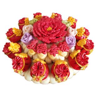 山东胶东花饽饽馍馍结婚喜宴盆鱼蛋糕面点婚庆典礼品礼物美满幸福