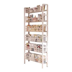 洞洞板置物架门后超薄铁艺书架儿童绘本架落地收纳架靠墙缝隙窄柜