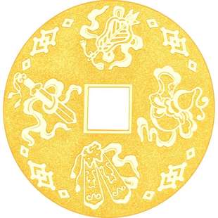【新年礼物】周大福暗八仙足金黄金工艺钱币金章计价(约1/3/5g)