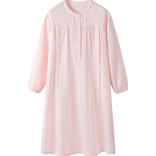 英氏孕妇四季款纯棉月子裙产妇产后哺乳睡衣棉纱待产睡裙