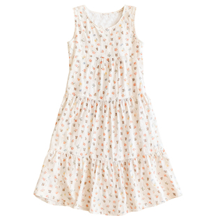 韩版小清新棉绸睡裙女夏季2026新款无袖大码睡衣裙子人造棉家居服