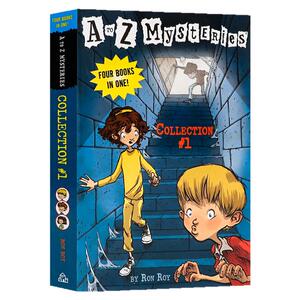 英文原版 A to Z Mysteries 1-4 Collection ABCD4个故事合辑 平装 Ron Roy 儿童章节桥梁书 儿童经典侦探小说 黑白趣味插图 平装