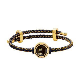 足金八方来财黄金手链男款招财转运珠女款红绳纯金男士手环正品