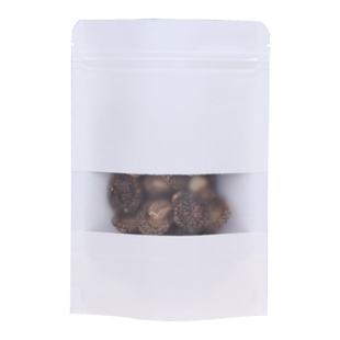 白色牛皮纸袋自封袋磨砂开窗自立茶叶枸杞食品包装袋定做印刷批发