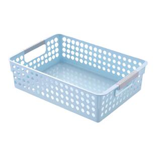 日式收纳篮长方形塑料A4文件筐桌面收纳盒置物筐浴室厨房杂物框子