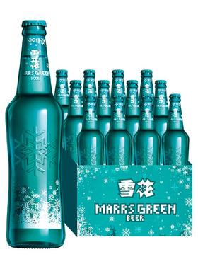 雪花啤酒马尔斯绿8度455ML*12瓶拉格啤酒整箱100%全麦酿造