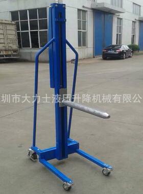 手摇式堆高车单轴升高车迷你型工位车装缷车滚筒钢丝绞盘升降叉车
