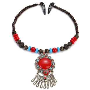 民族风古风发饰高级感额头饰秋冬2023新款潮新疆西藏旅拍项链女