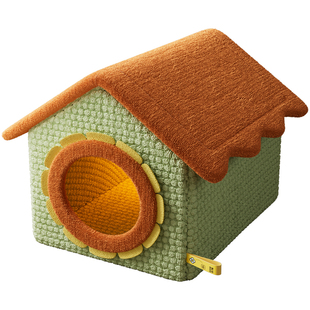 狗窝冬季保暖封闭式中型犬柯基狗房子可拆洗小狗狗睡窝冬加厚狗屋