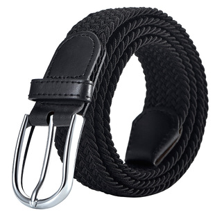 新款帆布腰带男士皮带弹力编织松紧裤带女款时尚百搭加长学生针扣