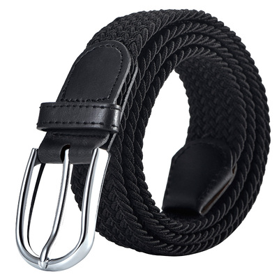 新款合金扣头弹力松紧腰带帆布