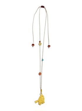 燕归丹花雀足银编绳小众项链女