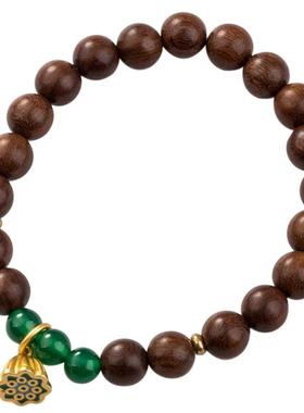 和田玉金丝檀木创意文玩手链