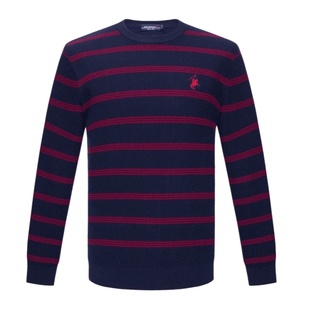 【100%绵羊毛】SMITHPOLOV斯密特保罗冬季新款商务条纹男士羊毛衫