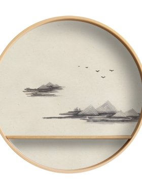 茶室新中式风山水挂件禅意装饰画