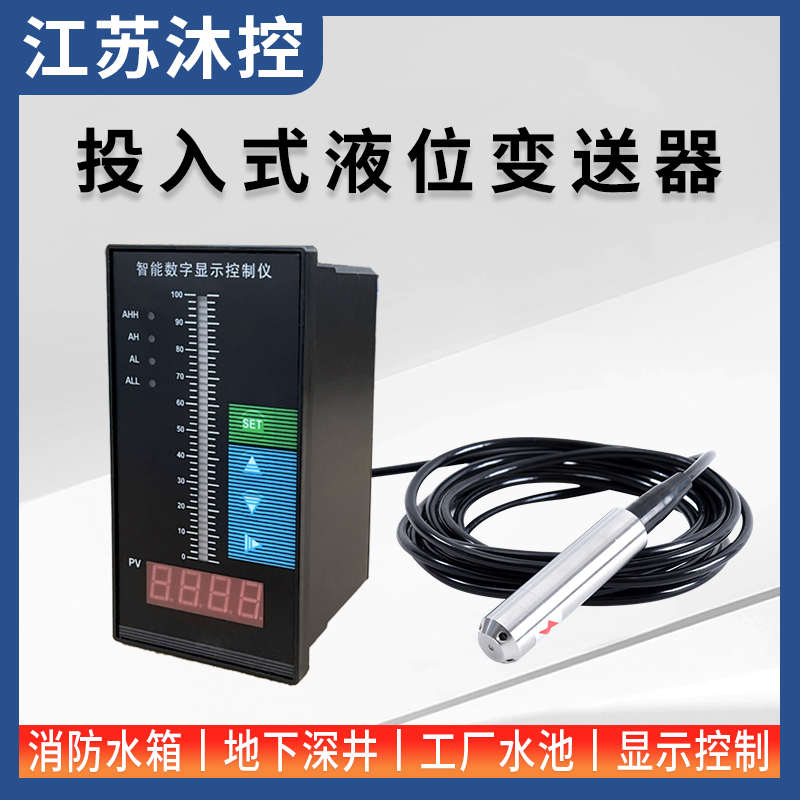 投入式液位变送器传感器探头一体静压电子水位计消防水箱显示控制
