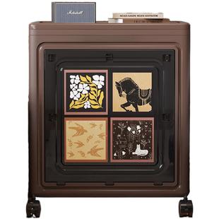 中古风衣服收纳箱双开门收纳箱超大容量收纳柜衣物被子玩具翻盖箱