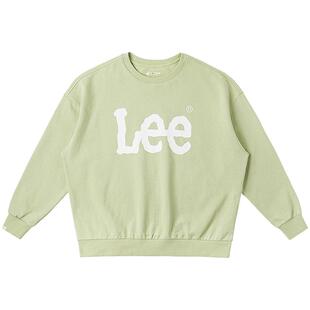 Lee商场同款宽松版圆领大Logo字母印花女长袖卫衣潮LWT009188201