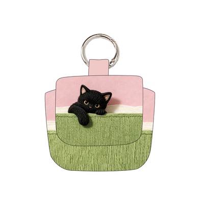 治愈系小黑猫蓝牙耳机防摔收纳袋