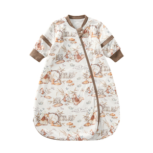 欧孕婴儿睡袋宝宝蚕丝防踢被发热恒温四季通用新生儿一体睡袋秋冬