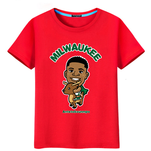 字母哥T恤男雄鹿队球衣运动训练服篮球短袖夏季学生大码宽松半袖