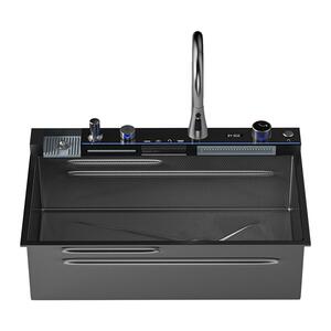 unaxi-X96max水槽304鲸鱼5.0MM加厚不锈钢大单槽洗菜盆厨房洗碗槽