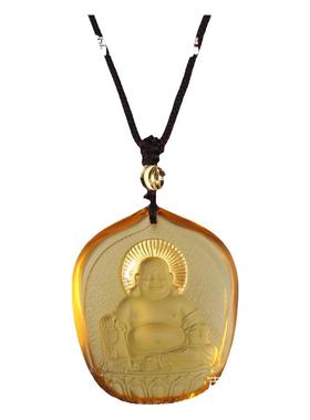 古法琉璃弥勒佛佛牌吊坠