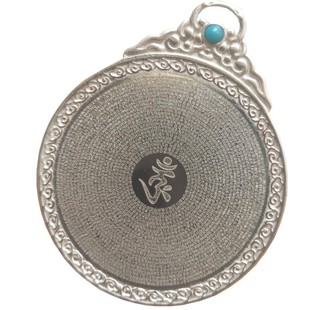 刻字楞严纯银吊坠项链镶嵌松石南红挂件复古民族风咒护身符饰品