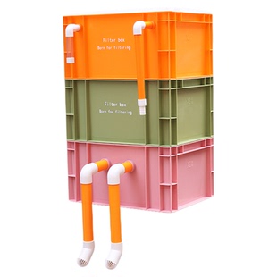 专利款防堵棉工业风周转箱过滤箱鱼缸水循环系统鱼池过滤器滴流盒