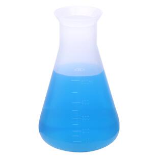 塑料广口三角烧瓶大口喇叭口锥形瓶带刻度PP聚丙烯带盖直口摇瓶50/100/250/500/1000/2000ml