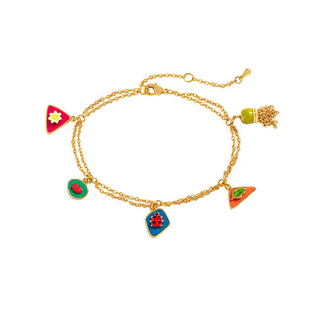 闺蜜手链女ins潮二人款雏菊瓢虫 唇多坠气质森系双层设计超仙饰品