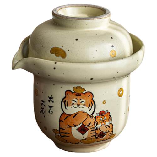 勾画旅行茶具套装便携式快客杯一壶一杯户外单人粗陶功夫茶泡茶壶